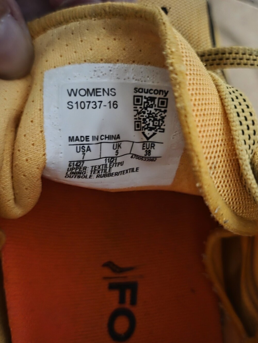 Saucony Peregrine 12 Trail Running Shoes Womens Size 7 Yellow PWRRUN S10737-16 - Picture 10 of 11